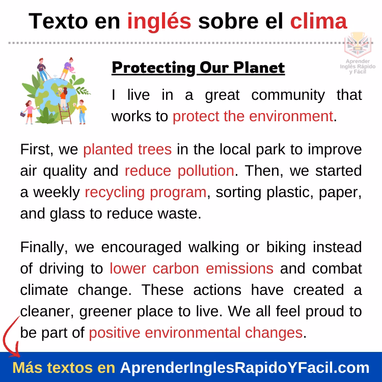 ¿Qué elementos de vocabulario en inglés están relacionados con el medio ambiente?